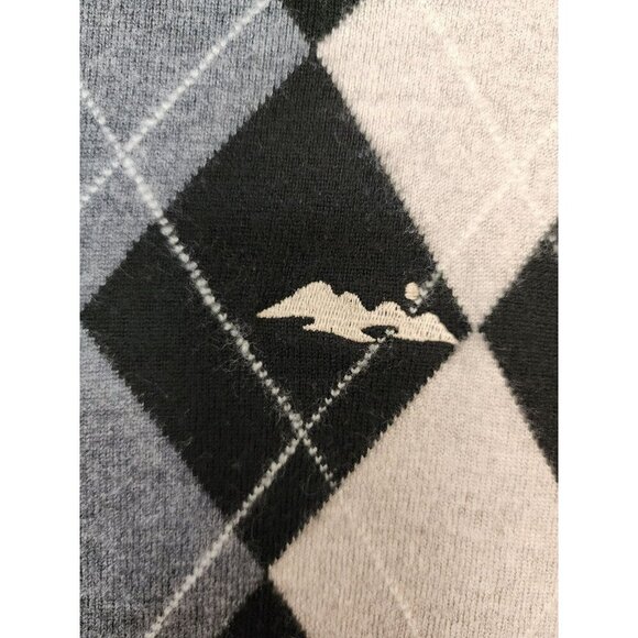 The Reserve At Lake Keowee Argyle 100% Merino Wool 1/4 Zip Sweater Size XL Logo - Picture 5 of 5